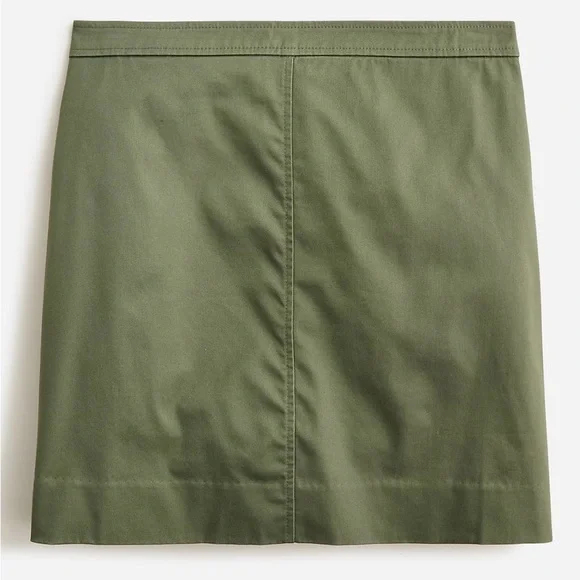 J. Crew Natasha Lined Skirt Sz 8 Green Stretch Cotton NWT Retails $98 - Picture 2 of 8